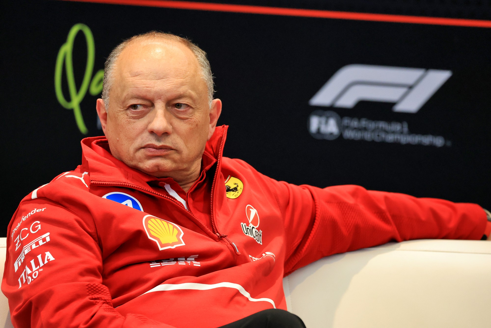 Frederic Vasseur (FRA) Ferrari Team Principal in the FIA Press Conference.