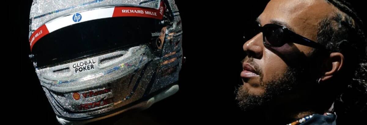 F1: Hamilton revela capacete especial inspirado no brilho de Las Vegas