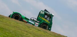 Diogo Moscato larga na quinta fila do grid da Copa Truck em Interlagos