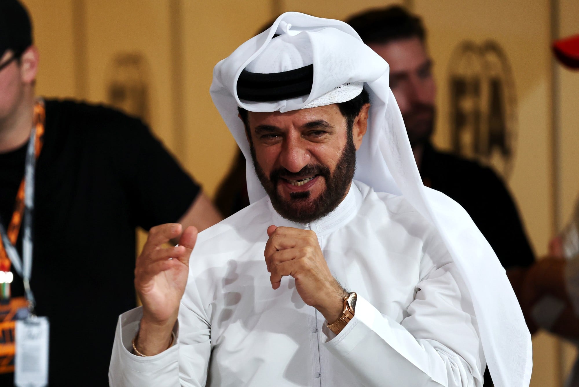 F1: Ben Sulayem "multa" Norris após palavrão em cerimônia da FIA Mohammed Bin Sulayem (UAE) FIA President in qualifying parc ferme.