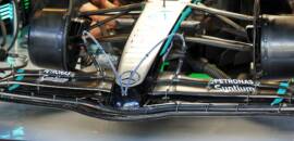 F1: Asa dianteira experimental da Mercedes chama atenção no teste de pós-temporada