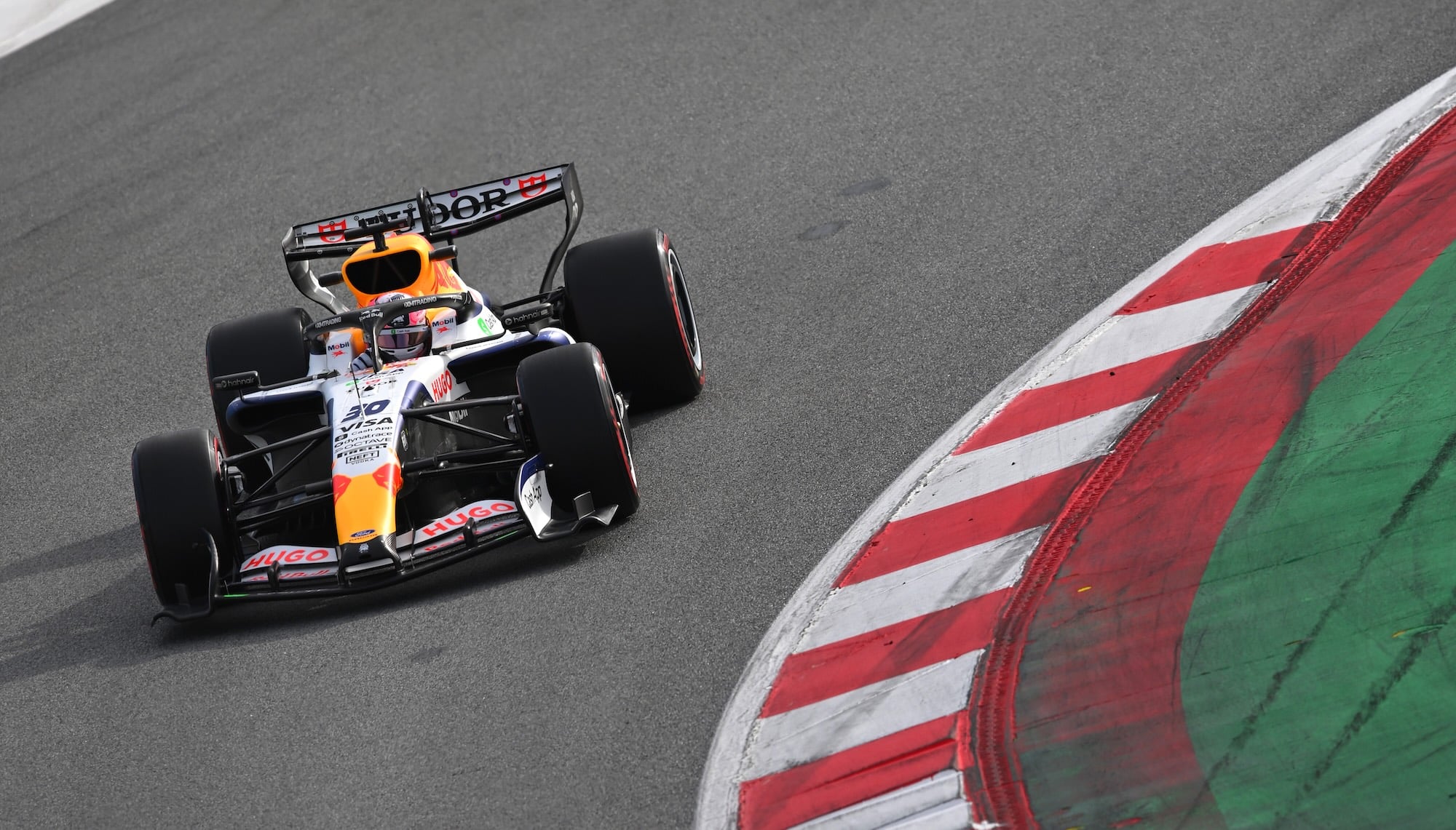 Liam Lawson of New Zealand driving the (30) Visa Cash App Racing Bulls VCARB 03 on track during day one of F1 Shakedown at Circuit de Catalunya on January 26, 2026 in Montmelo, Spain.