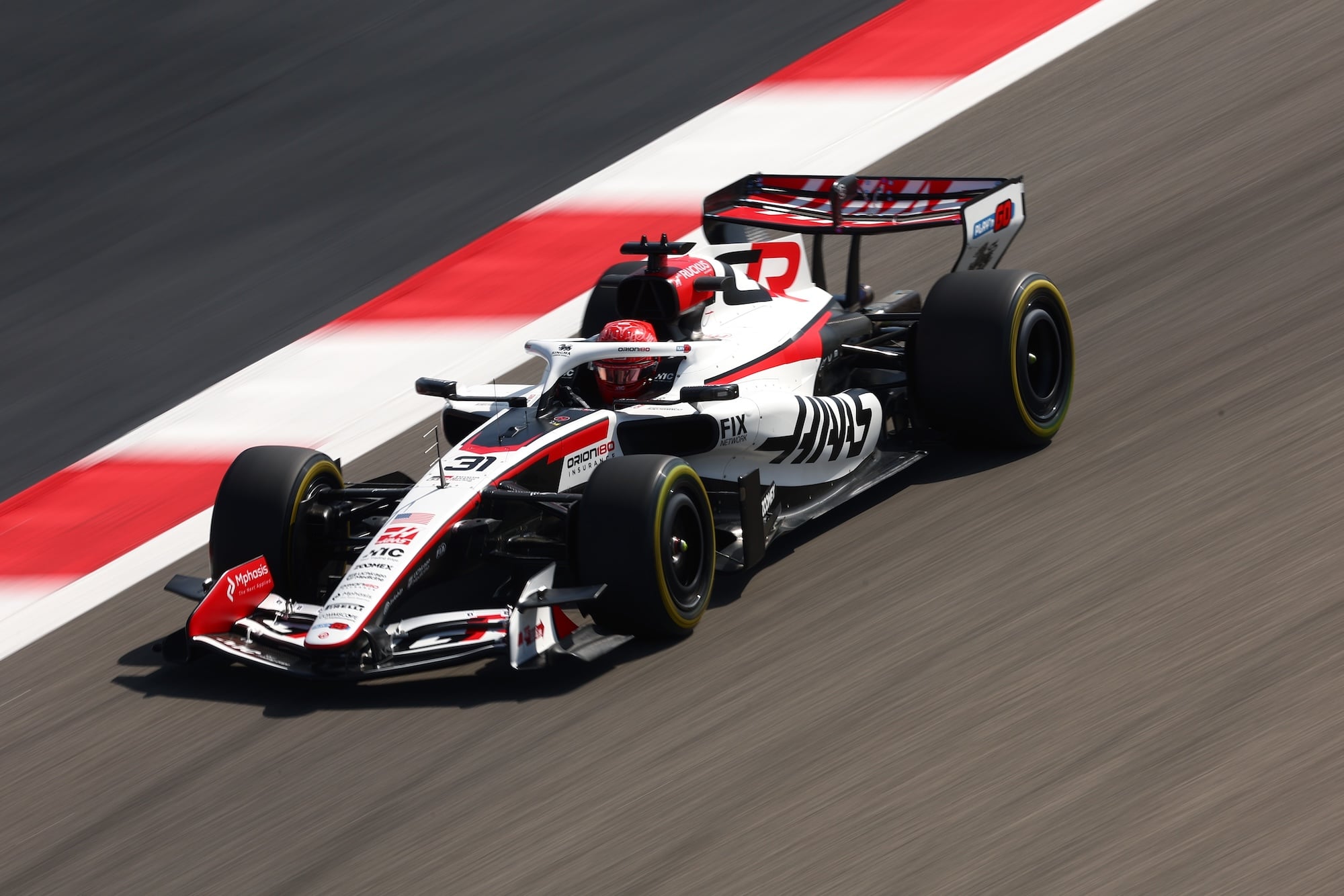 BAHRAIN, BAHRAIN - FEBRUARY 11: Esteban Ocon of France driving the (31) Haas F1 VF-26 Ferrari on track during day one of F1 Testing at Bahrain International Circuit on February 11, 2026 in Bahrain, Bahrain. (Photo by Joe Portlock/Getty Images)