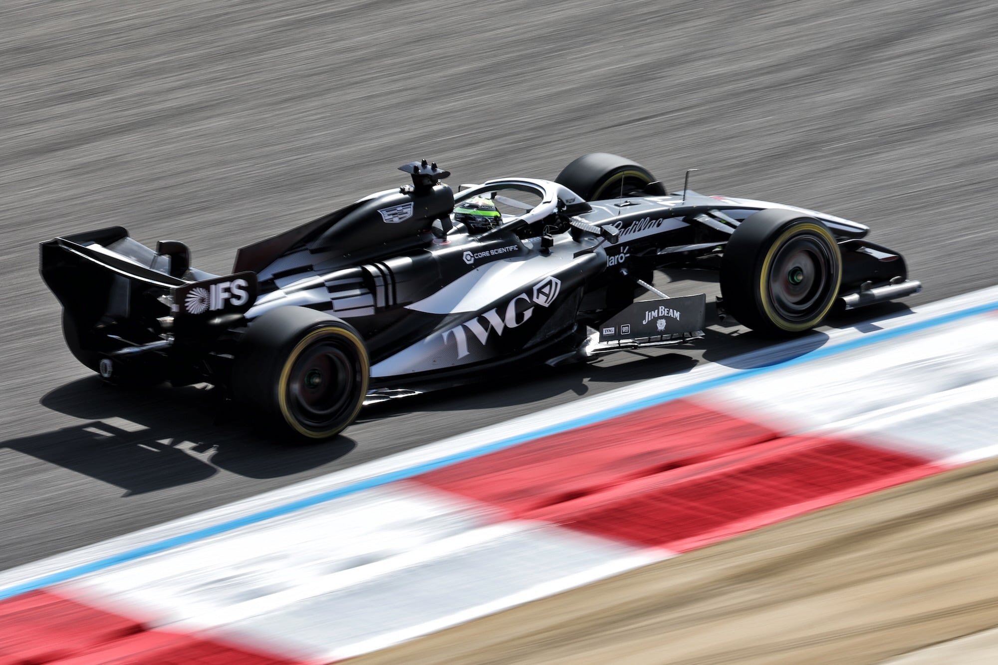 Sergio Perez (MEX) Cadillac Formula 1 Team Car. 09.02.2026. Formula 1, Cadillac Formula 1 Team Filming Day, Sakhir, Bahrain, Monday.