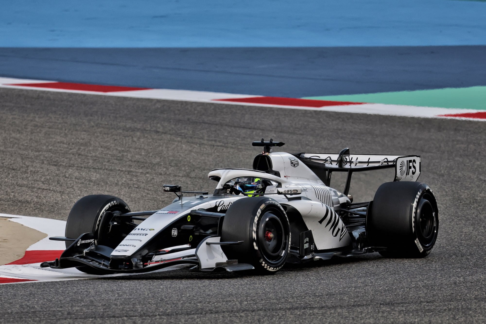 Sergio Perez (MEX) Cadillac Formula 1 Team Car. 11.02.2026. Formula 1 Testing, Bahrain Test One, Sakhir, Bahrain, Day One.