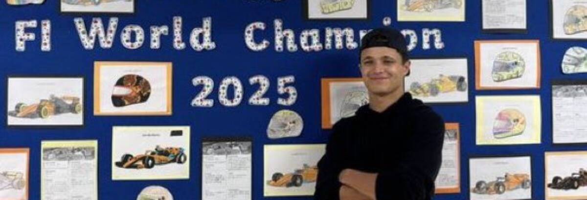 F1: Norris visita antiga escola e responde pergunta de jovens alunos