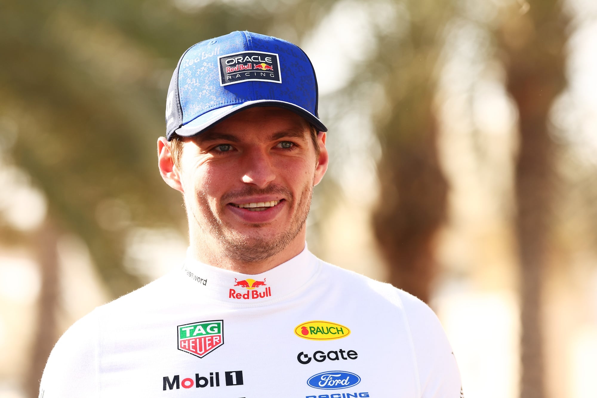 BAHRAIN, BAHRAIN - FEBRUARY 11: Max Verstappen of the Netherlands and Oracle Red Bull Racing looks on in the Paddock during day one of F1 Testing at Bahrain International Circuit on February 11, 2026 in Bahrain, Bahrain. (Photo by Joe Portlock/Getty Images) // Getty Images / Red Bull Content Pool // SI202602114872 // Usage for editorial use only //