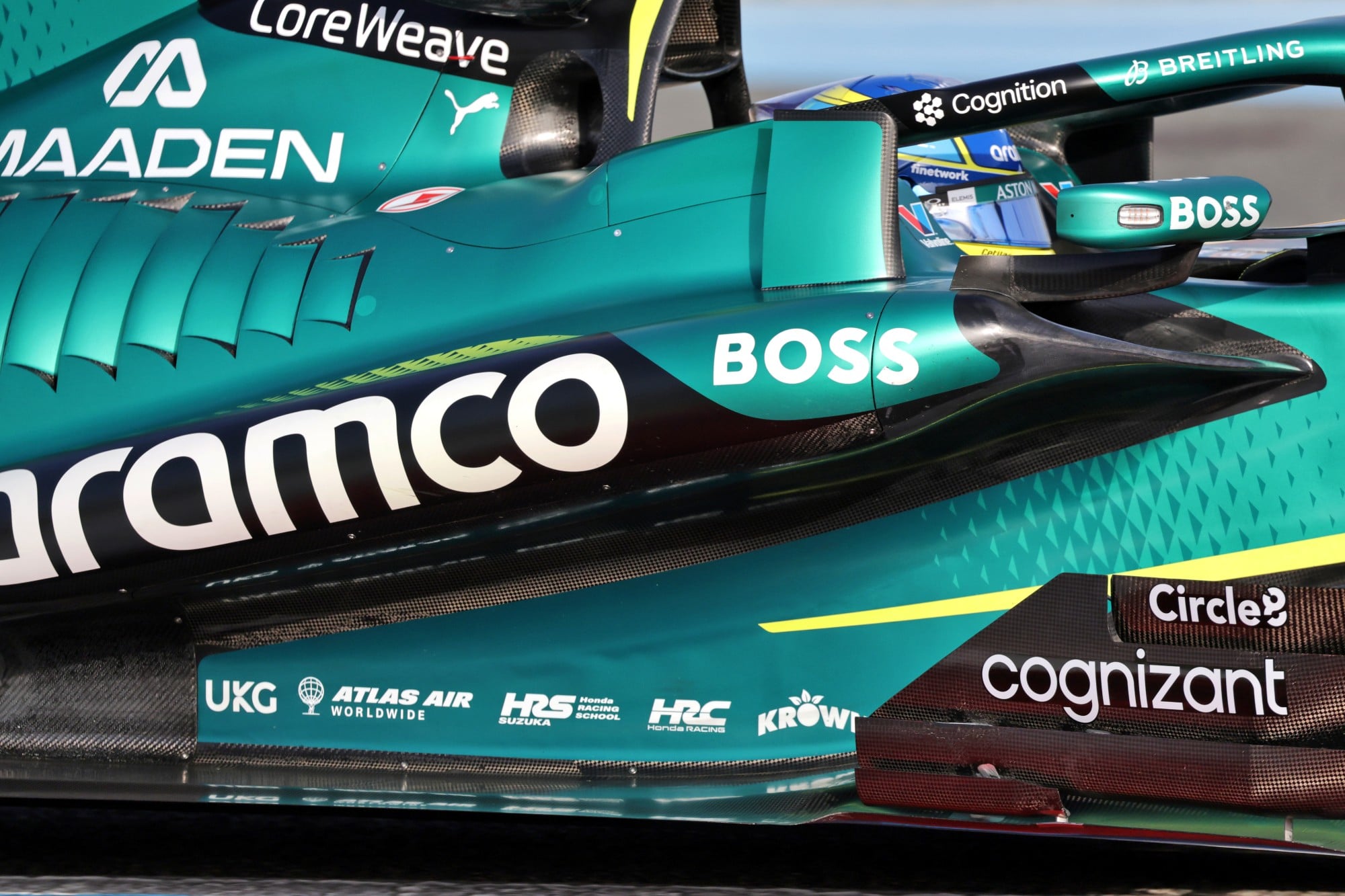 Fernando Alonso (ESP) Aston Martin F1 Team AMR26 - sidepod detail.