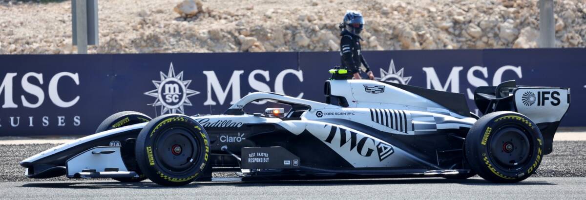 F1: Cadillac começa terceiro dia de testes com problemas no Bahrein