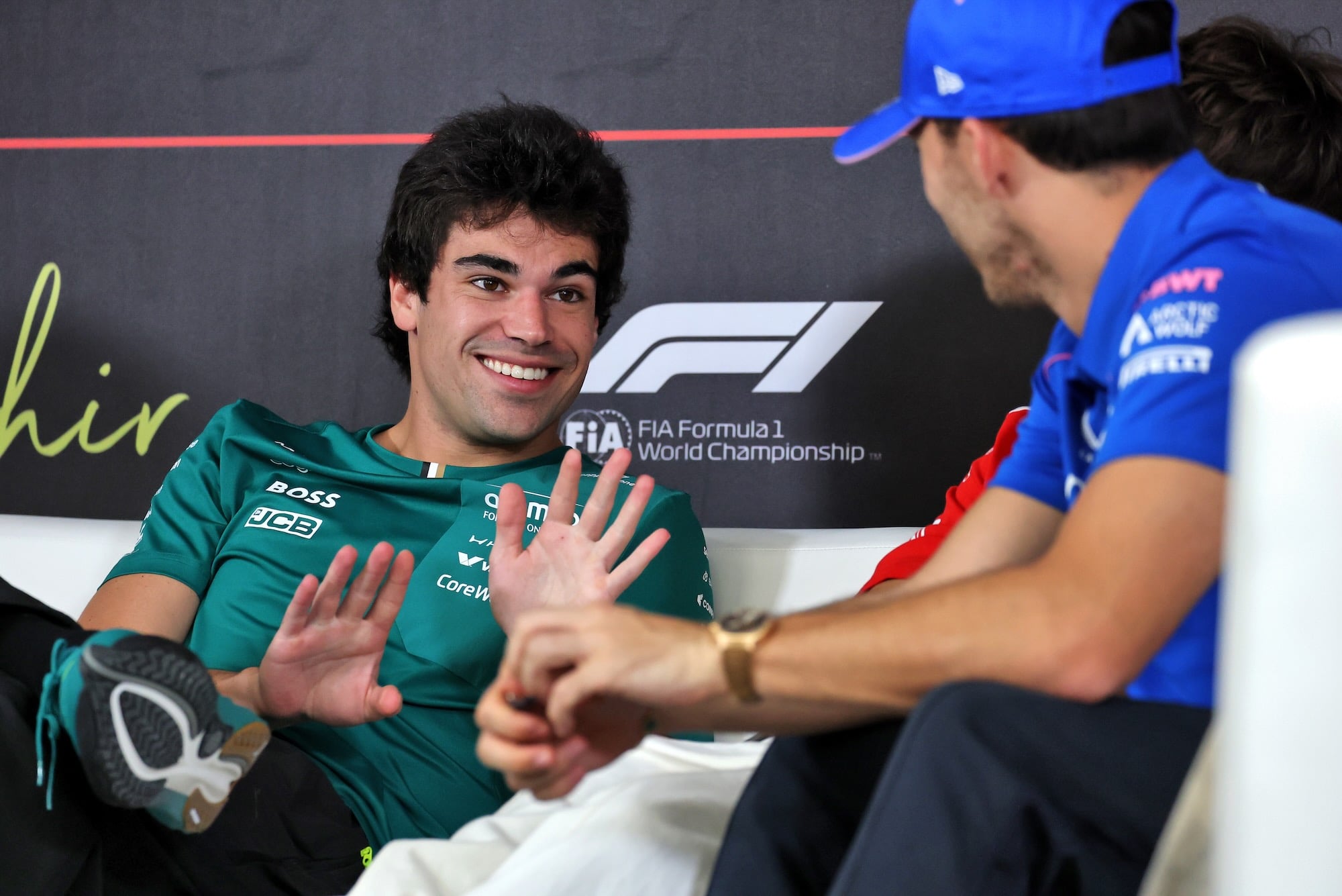 Lance Stroll (CDN) Aston Martin F1 Team in the FIA Press Conference.