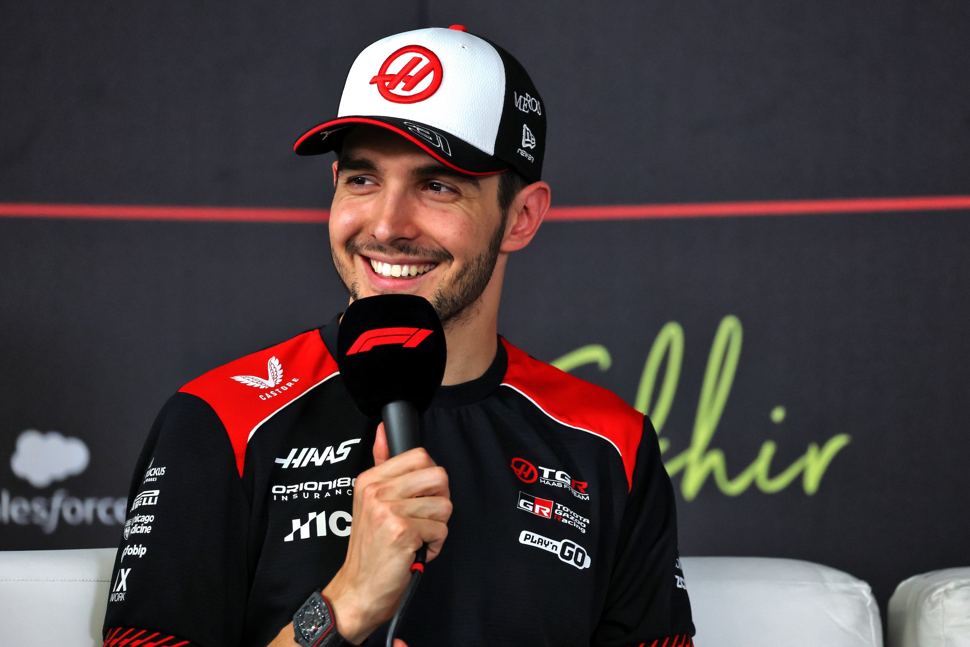 Esteban Ocon (FRA) Haas F1 Team in the FIA Press Conference.