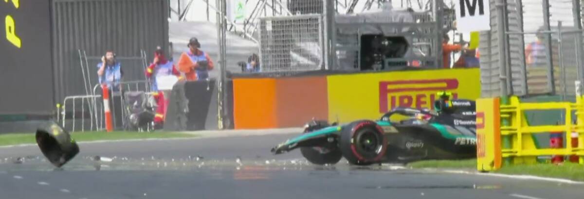 F1: Antonelli sofre forte acidente no final do TL3 do GP da Austrália