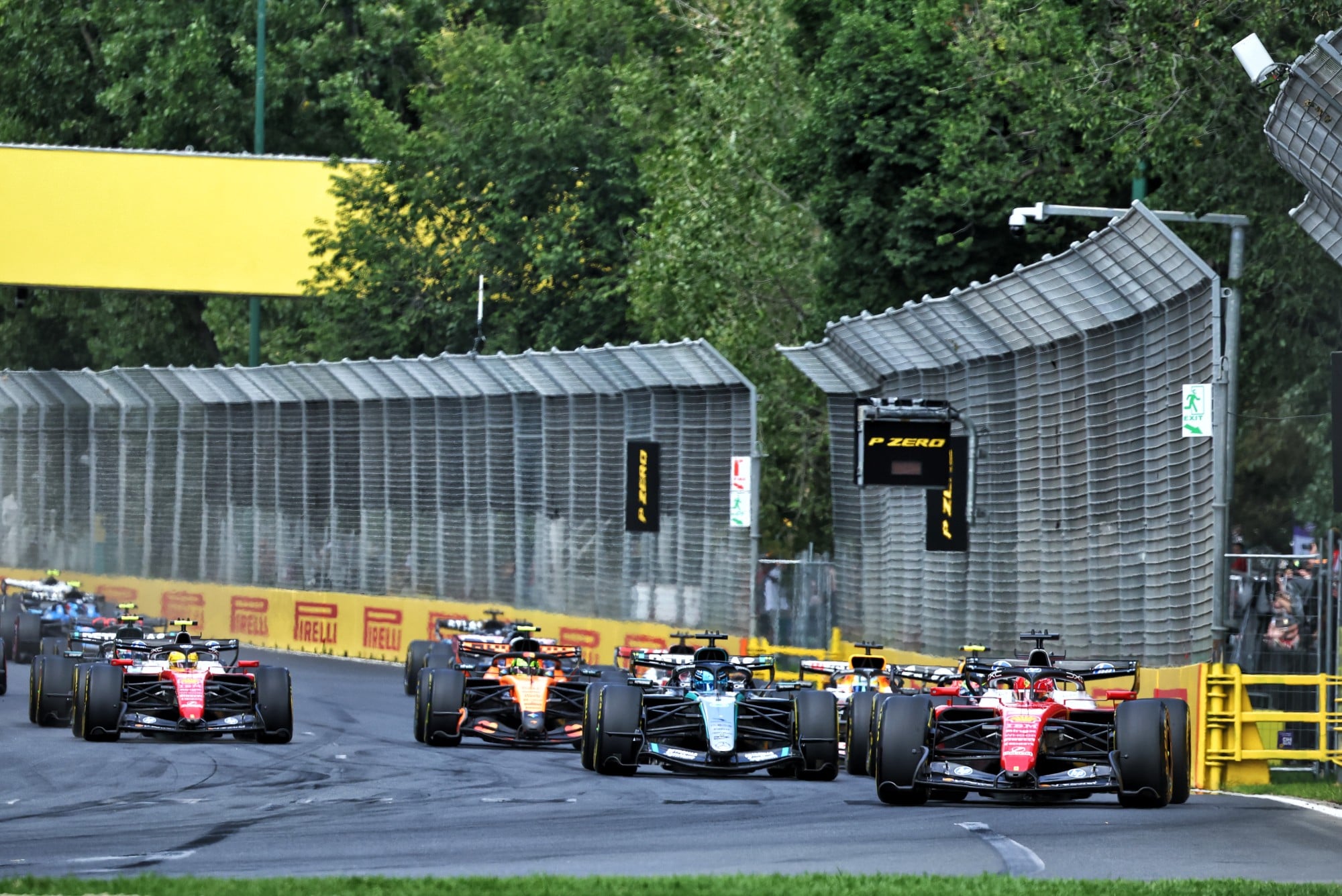 Charles Leclerc (MON) Scuderia Ferrari SF-26 leads at the start of the race.