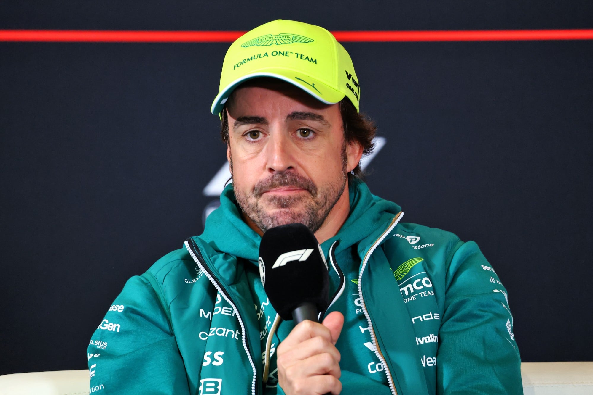 Fernando Alonso (ESP) Aston Martin F1 Team in the FIA Press Conference.