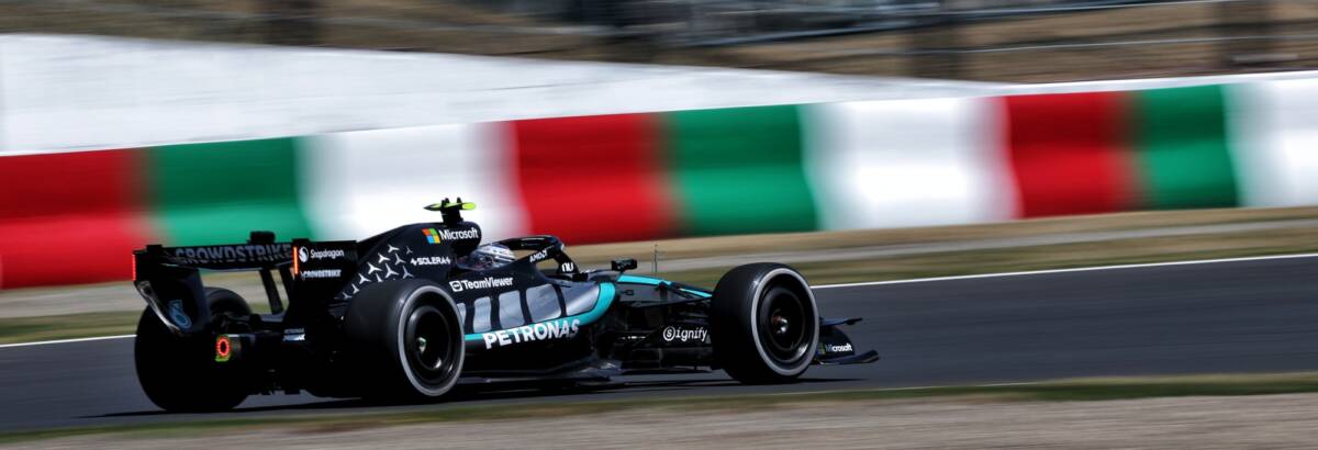 F1: Russell lidera TL1 do GP do Japão com domínio da Mercedes em Suzuka