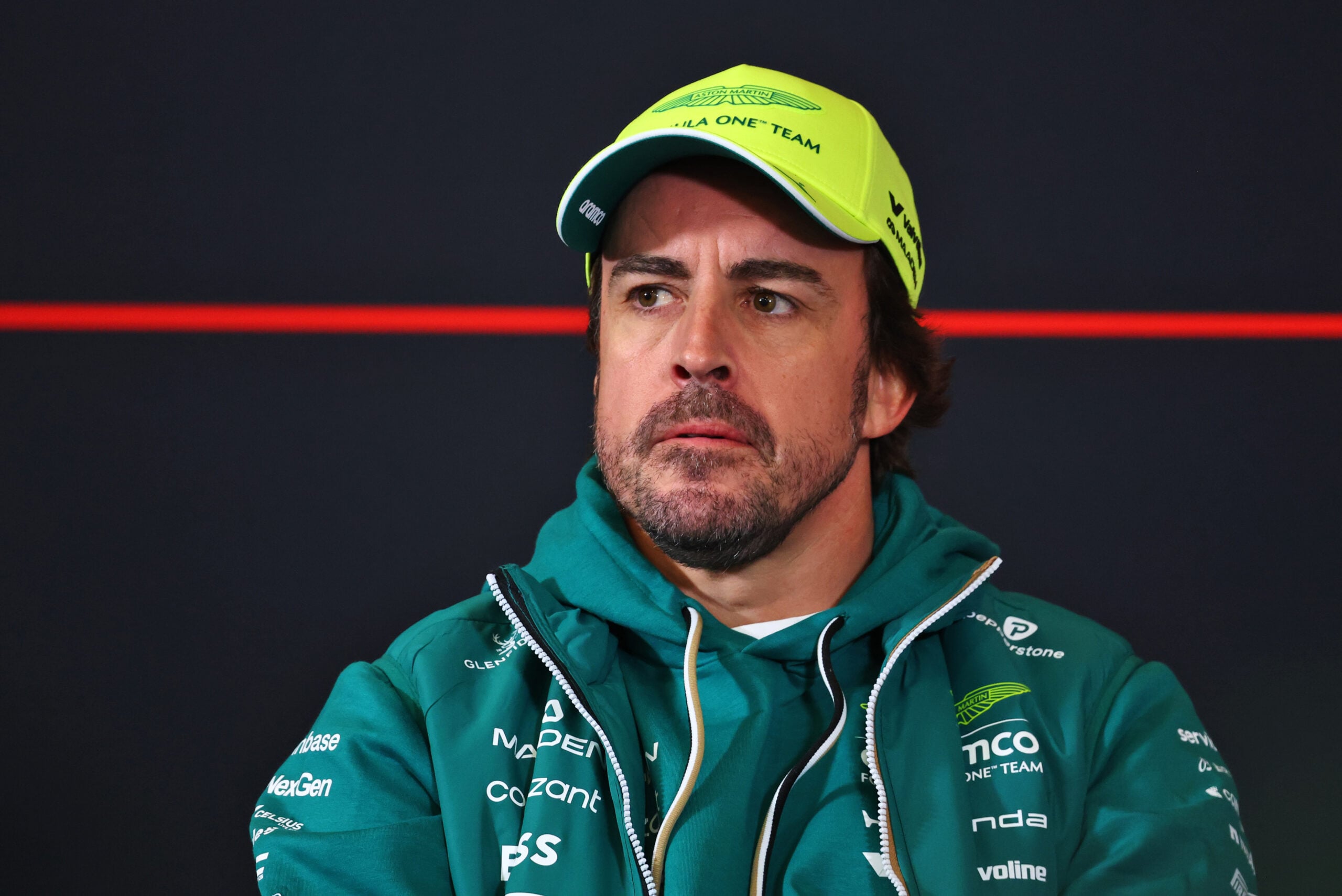 Fernando Alonso (ESP) Aston Martin F1 Team in the FIA Press Conference.