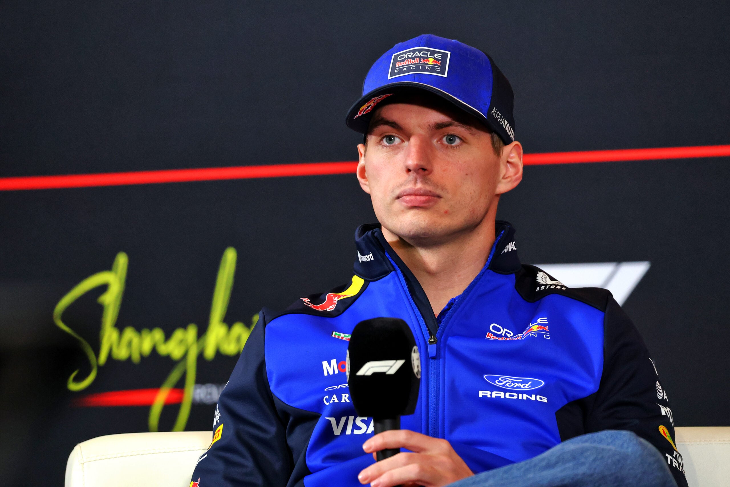 Max Verstappen (NLD) Red Bull Racing in the FIA Press Conference.