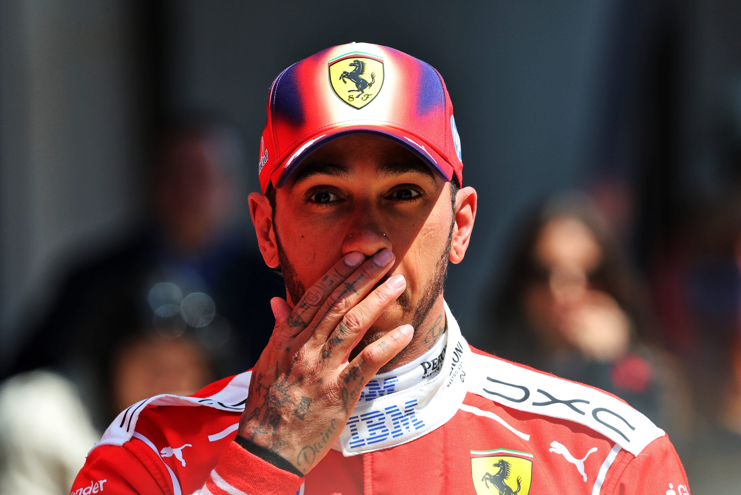 Lewis Hamilton (GBR) Scuderia Ferrari in Sprint parc ferme.