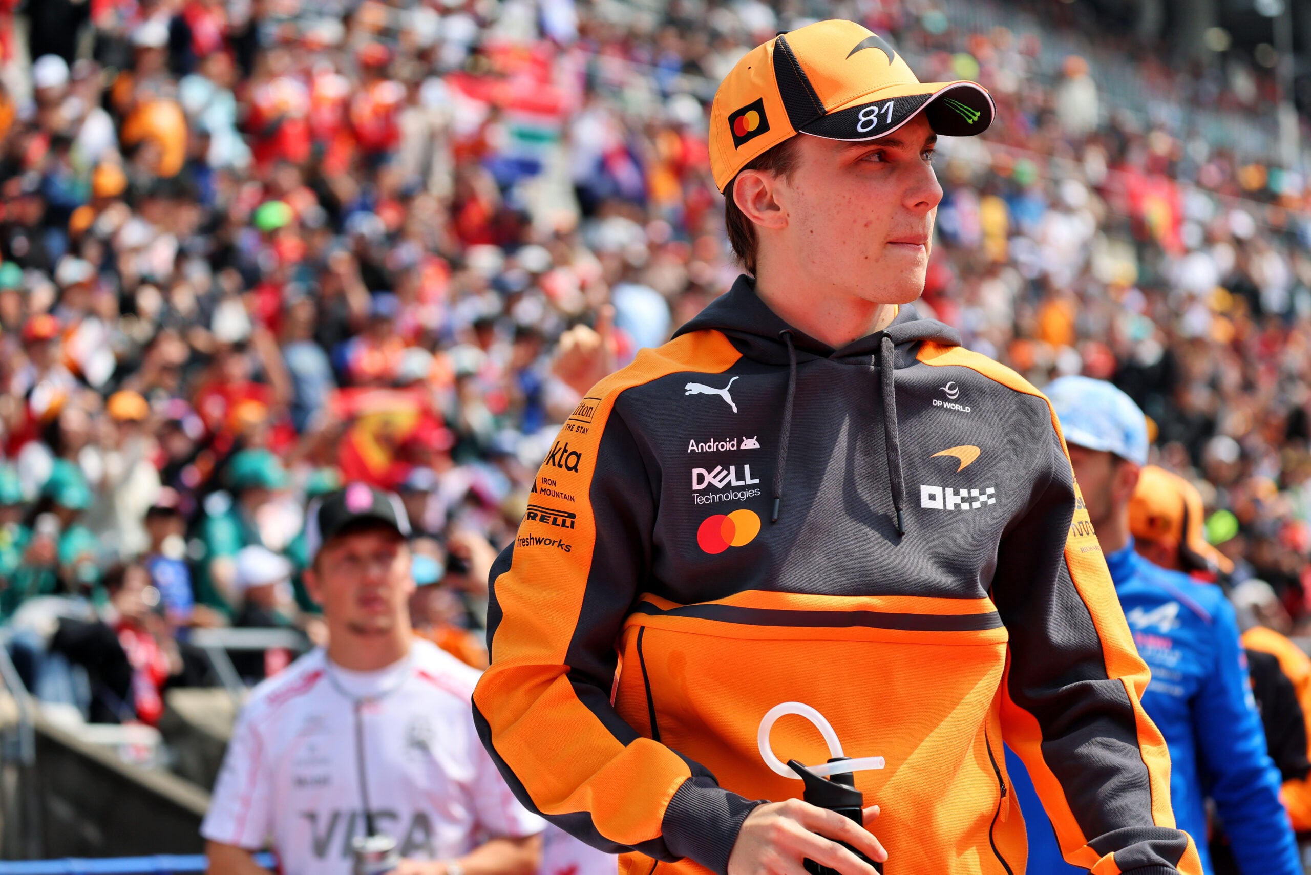 Oscar Piastri (AUS) McLaren F1 Team on the drivers' parade.