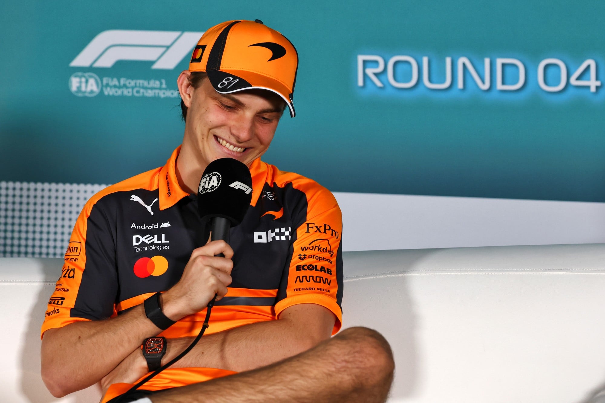 Oscar Piastri (AUS) McLaren F1 Team in the FIA Press Conference.