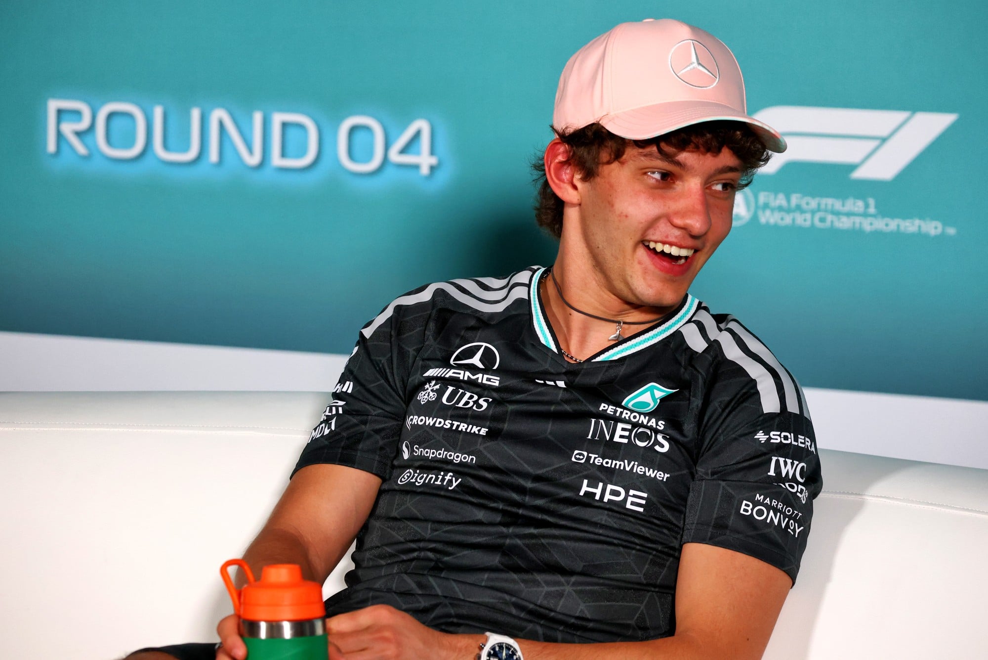 Andrea Kimi Antonelli (ITA) Mercedes AMG Formula One Team in the FIA Press Conference.