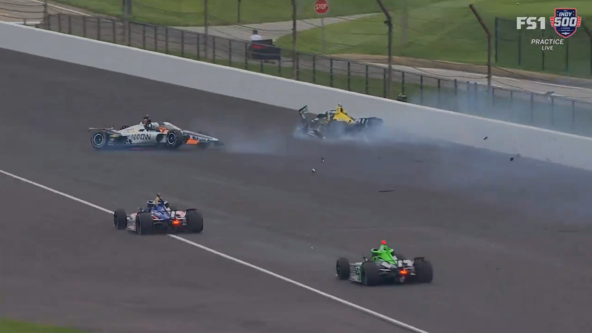 Indy 500: Acidente múltiplo marca treino livre desta segunda-feira em Indianápolis Indy 500