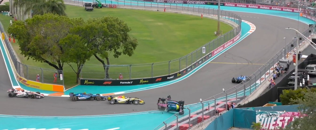 F1: Gasly capota após batida com Lawson durante o GP de Miami