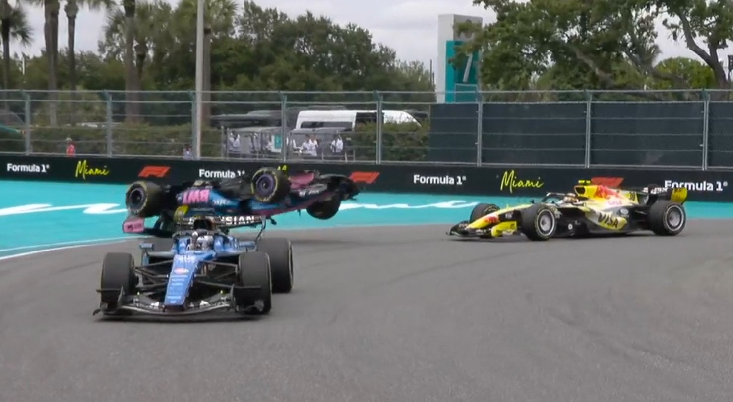 F1: Gasly capota após batida com Lawson durante o GP de Miami