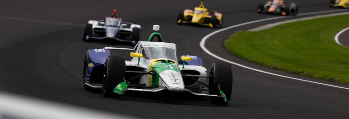 Caio Collet lidera Indy 500, briga pelo top 10 e bate no fim Caio Collet lidera Indy 500, briga pelo top 10 e bate no fim