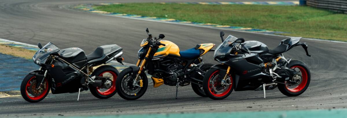 Ducati e marca Senna celebram histórico da parceria em ação inédita Ducati e marca Senna celebram histórico da parceria em ação inédita