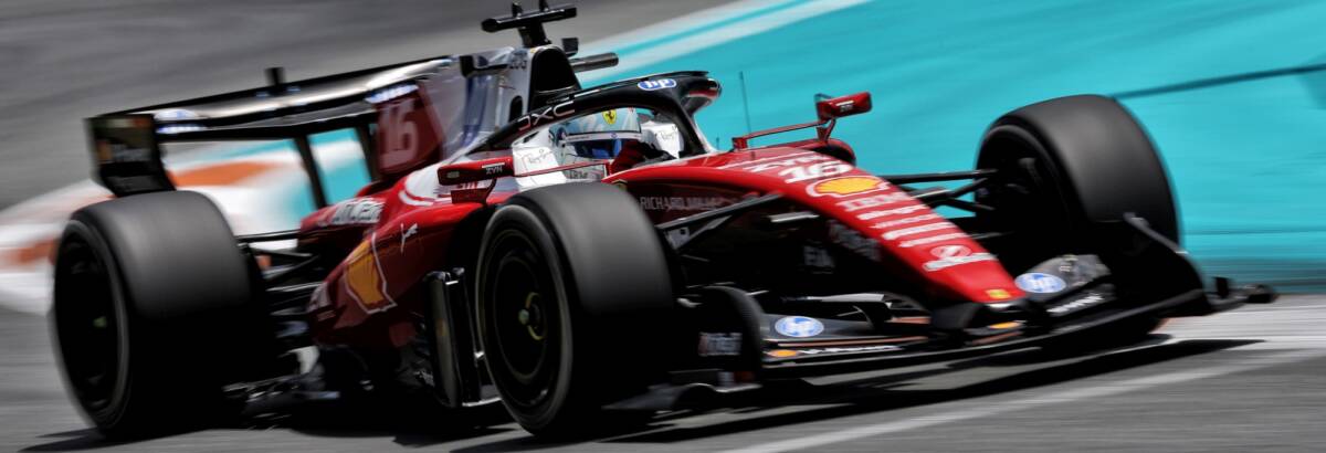 F1: Leclerc lidera TL único em Miami; Mercedes fora do top 3