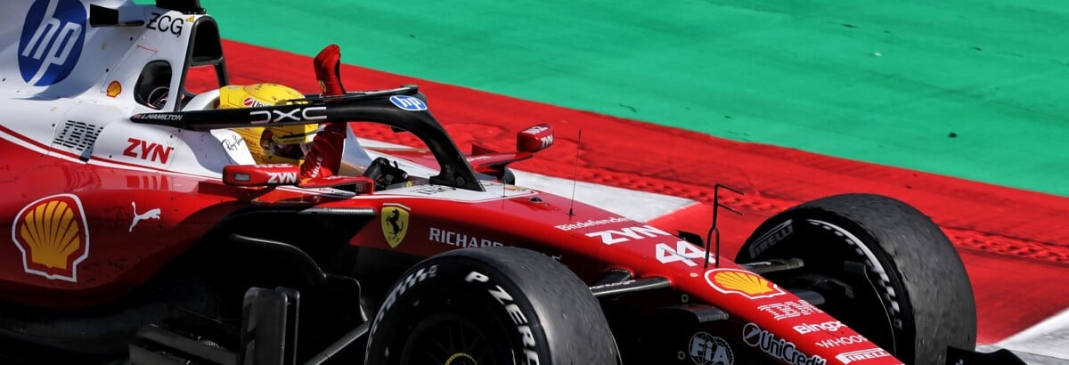 F1: Hamilton se emociona após vitória histórica com a Ferrari F1: Hamilton se emociona após vitória histórica com a Ferrari