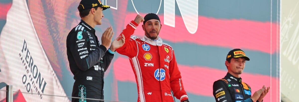 F1: Russell faz alerta após vitória de Hamilton com a Ferrari F1: Russell faz alerta após vitória de Hamilton com a Ferrari