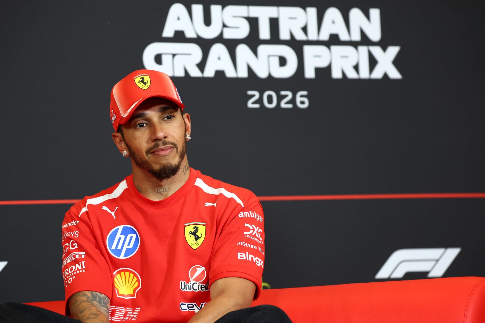 Lewis Hamilton (GBR) Scuderia Ferrari in the post qualifying FIA Press Conference.
