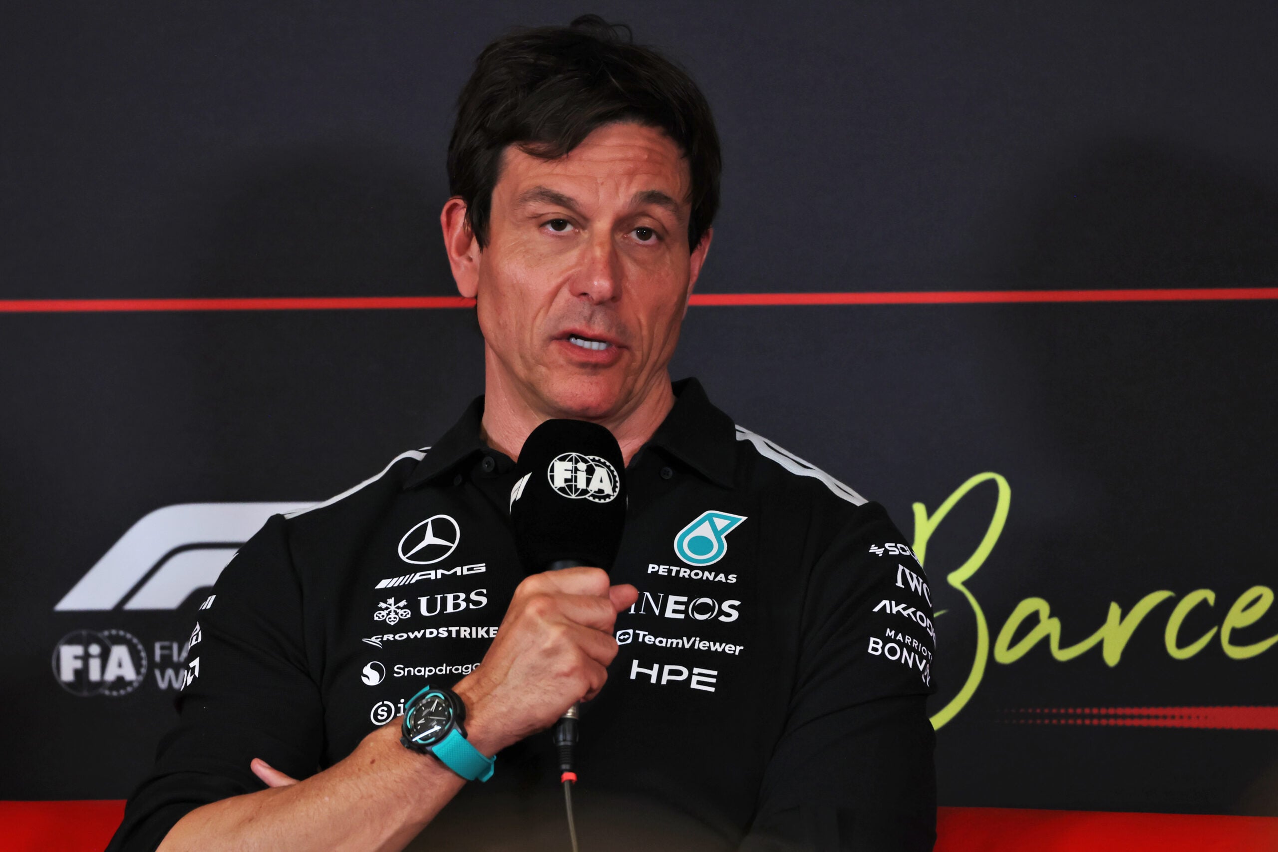 F1: Mercedes estuda recorrer contra penalidade de Antonelli Toto Wolff (GER) Mercedes AMG Formula One Team Shareholder and Executive Director in the FIA Press Conference.