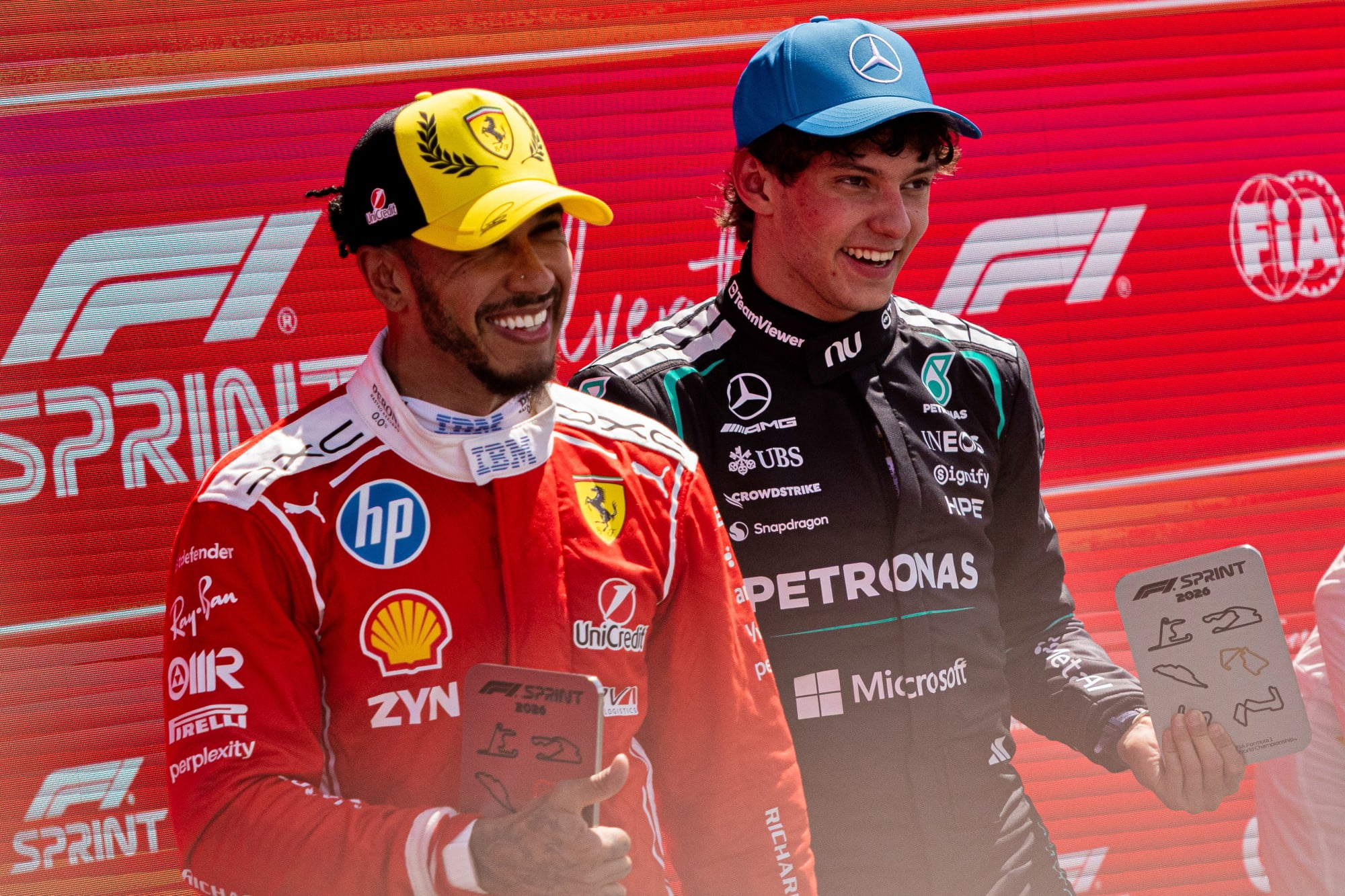 F1: Hamilton brinca com Antonelli antes de elogiar o italiano em Austin
