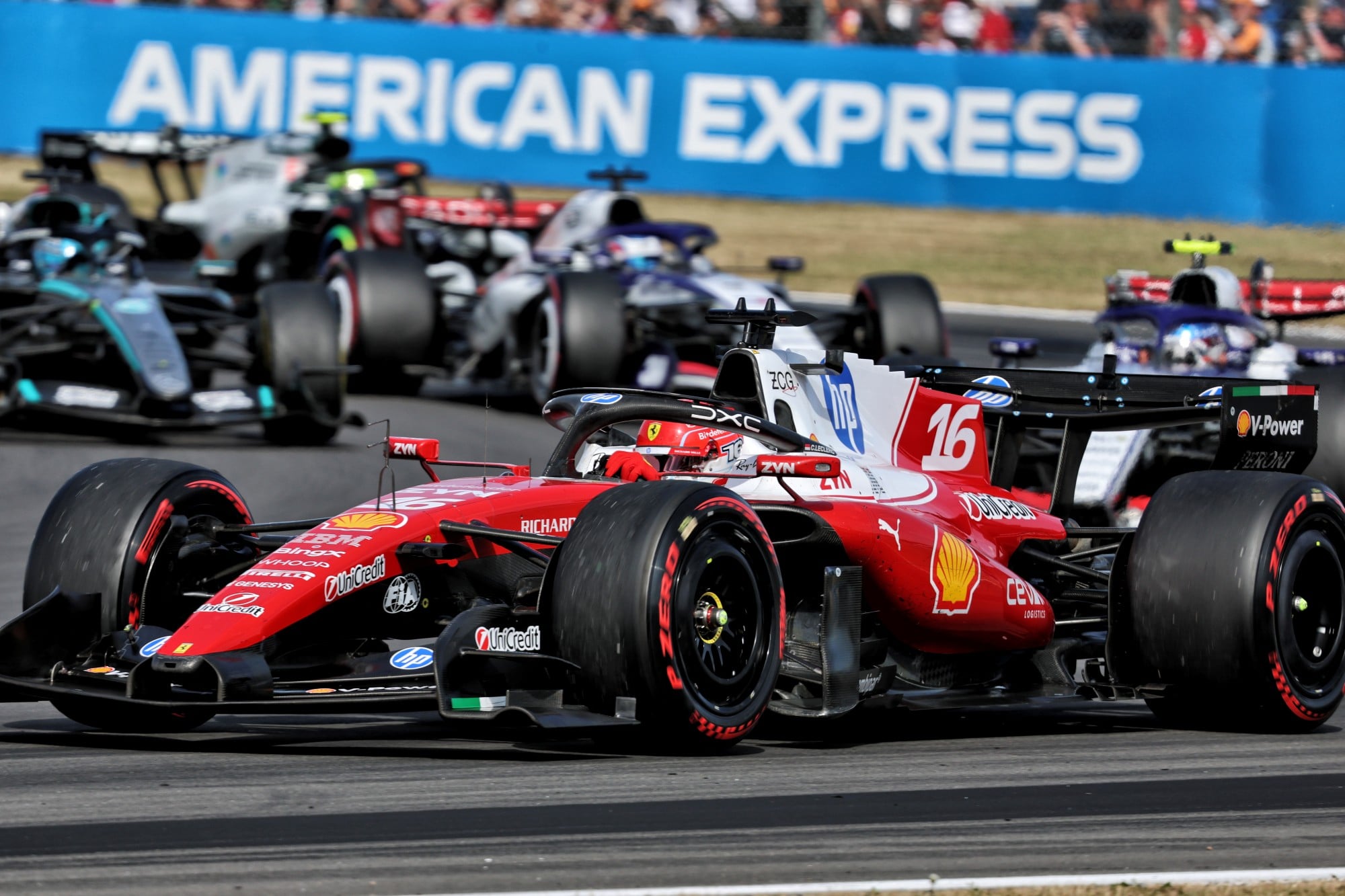 F1: Confira as imagens do GP da Inglaterra 2026 Race winner Charles Leclerc (MON) Scuderia Ferrari SF-26 at the end of the race.