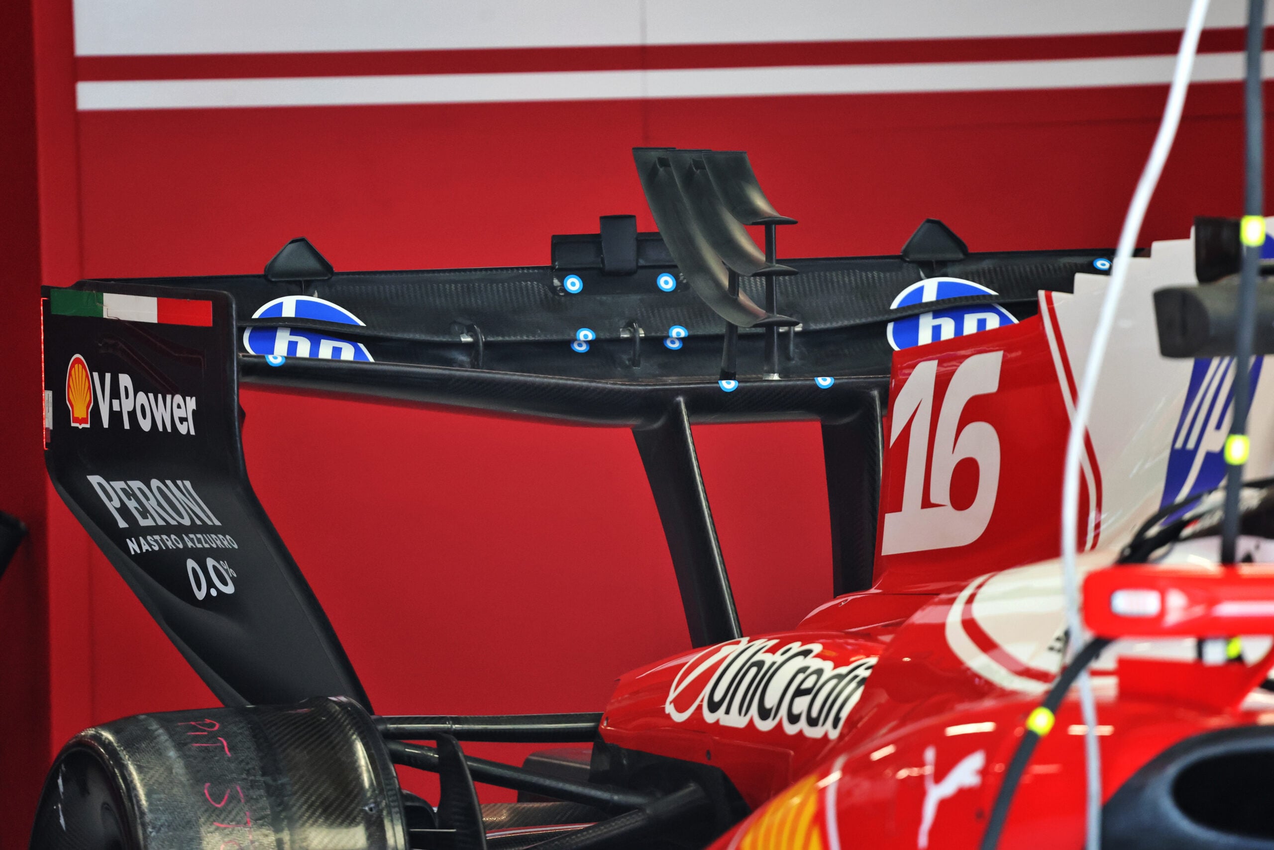 F1: Veja as fotos da quinta-feira do GP da Hungria 2026 Scuderia Ferrari SF-26 rear wing.