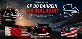 F1: GP do Bahrein pode ser disputado na Malásia em 2026