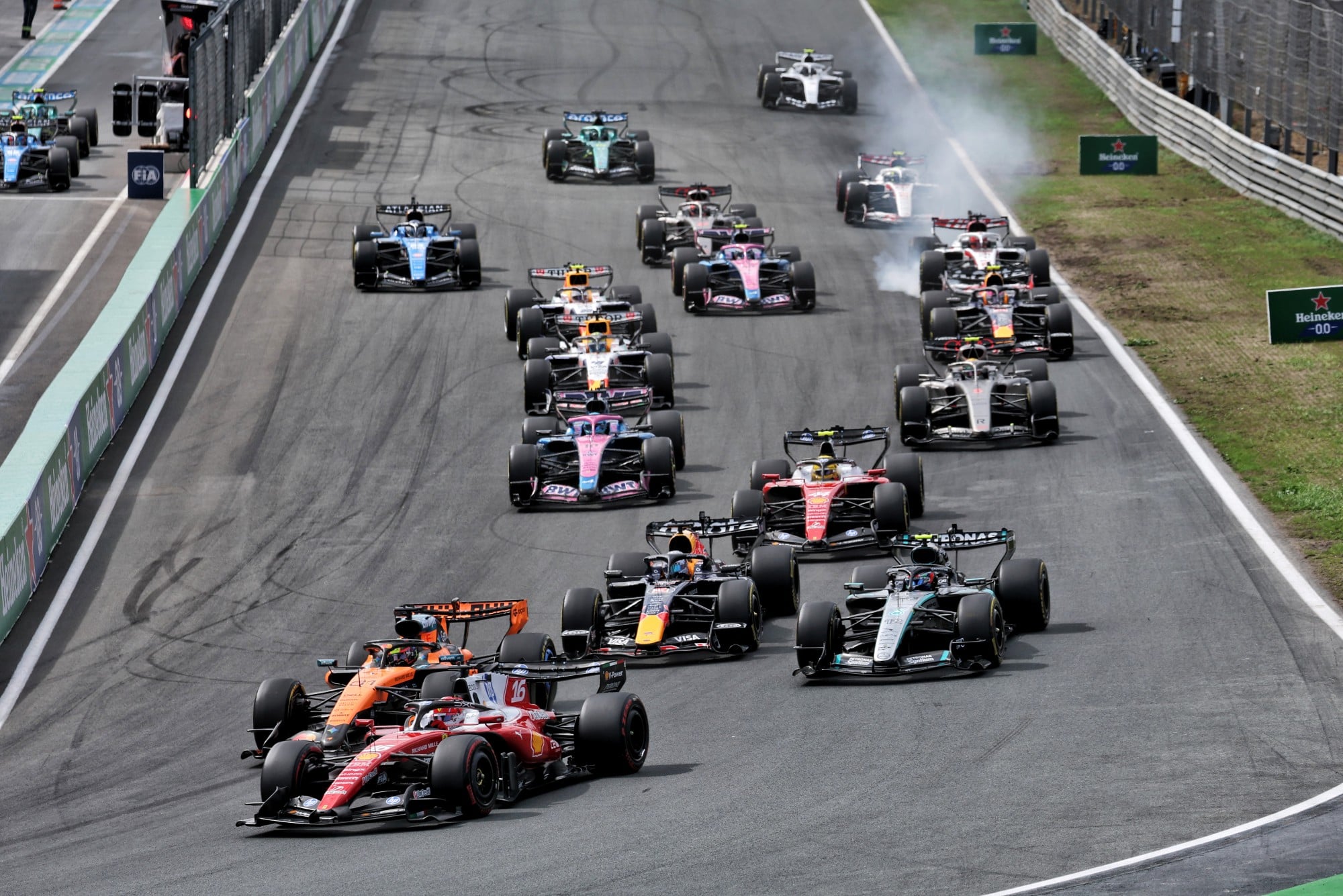 Charles Leclerc (MON) Scuderia Ferrari SF-26 at the start of the race.