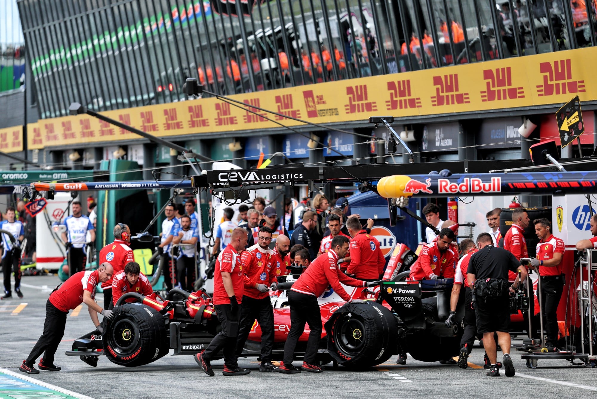 Charles Leclerc (MON) Scuderia Ferrari SF-26 in the pits.