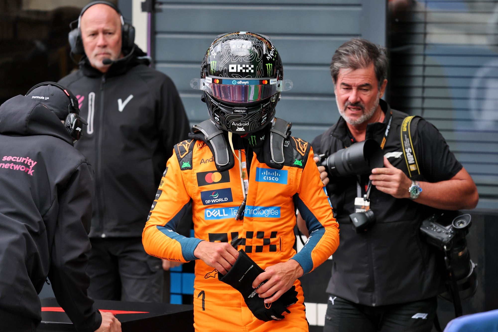Pole sitter Lando Norris (GBR) McLaren F1 Team in parc ferme.