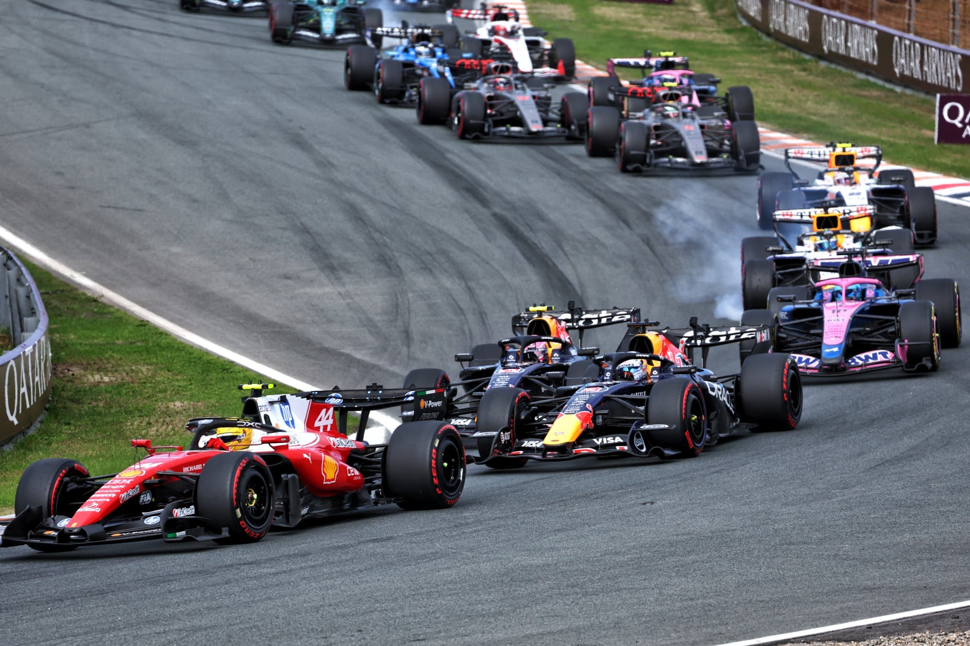 Lewis Hamilton (GBR) Scuderia Ferrari SF-26 at the start of the race.