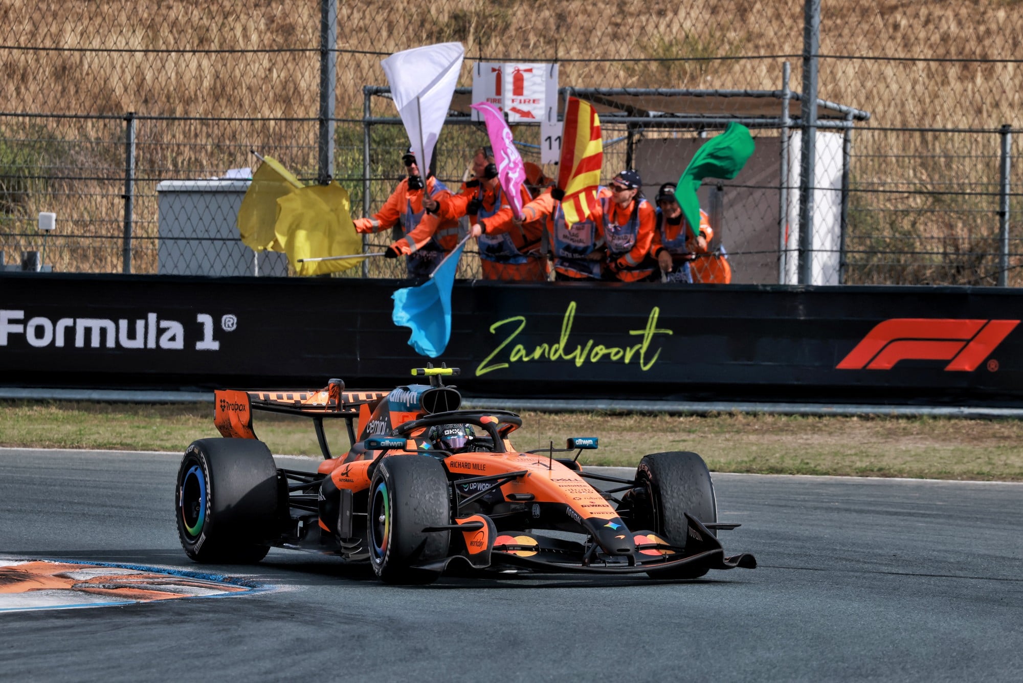 Race winner Lando Norris (GBR) McLaren F1 Team MCL40 celebrates at the end of the race.