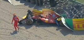 F1: Leclerc bate forte na Parabólica e abandona GP da Itália