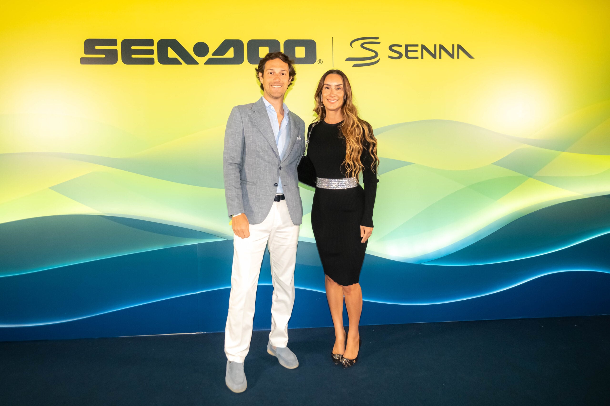 Sea-Doo e marca Senna reúnem convidados em São Paulo para apresentar a edição limitada do RXP-X Senna 350 Bruno e Bianca Senna