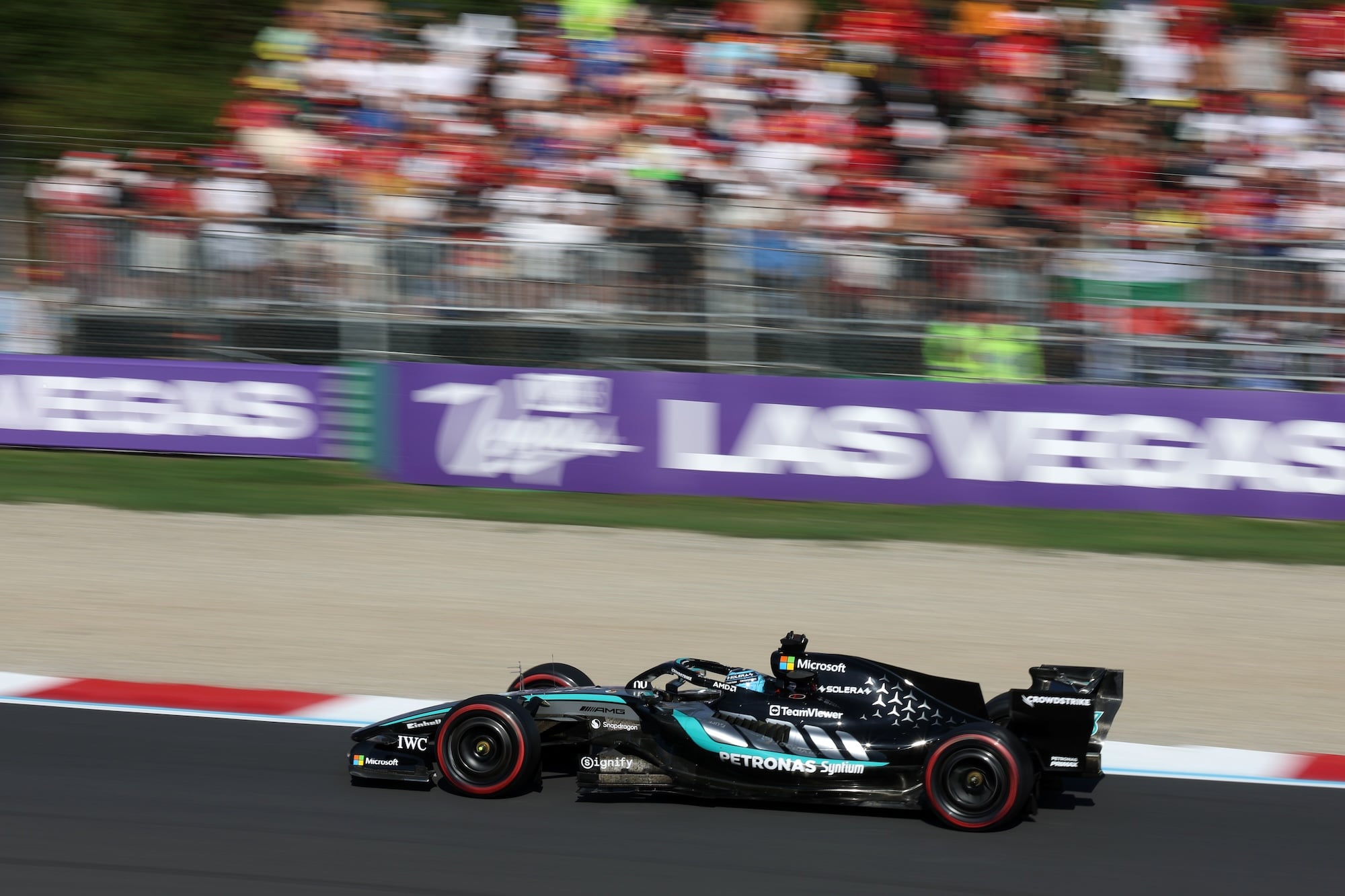 F1: Confira as imagens dos primeiros treinos do GP da Itália 2026 George Russell (GBR) Mercedes AMG Formula One Team W17.