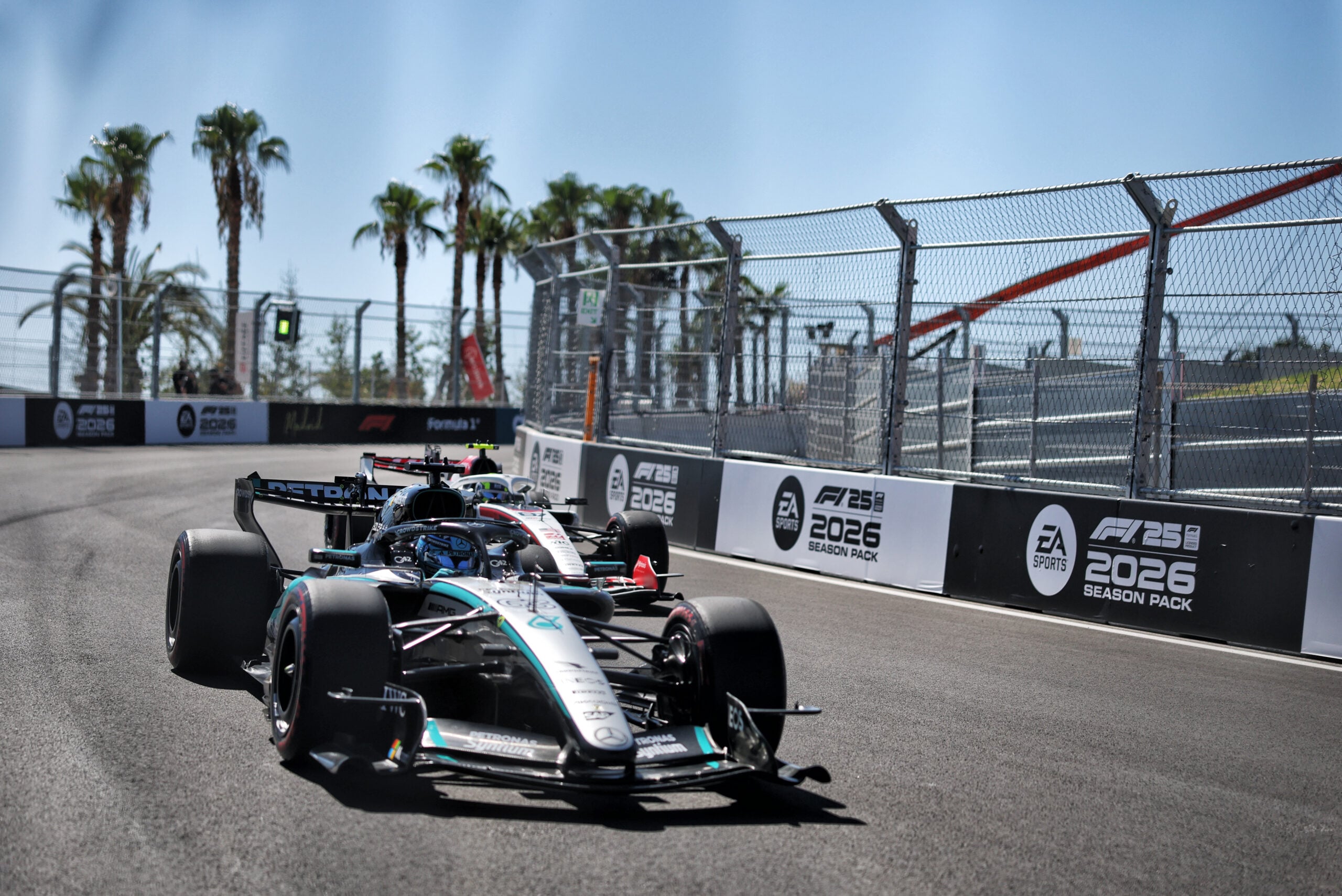 F1: Confira a galeria de fotos deste sábado do GP da Espanha 2026 George Russell (GBR) Mercedes AMG Formula One Team W17.
