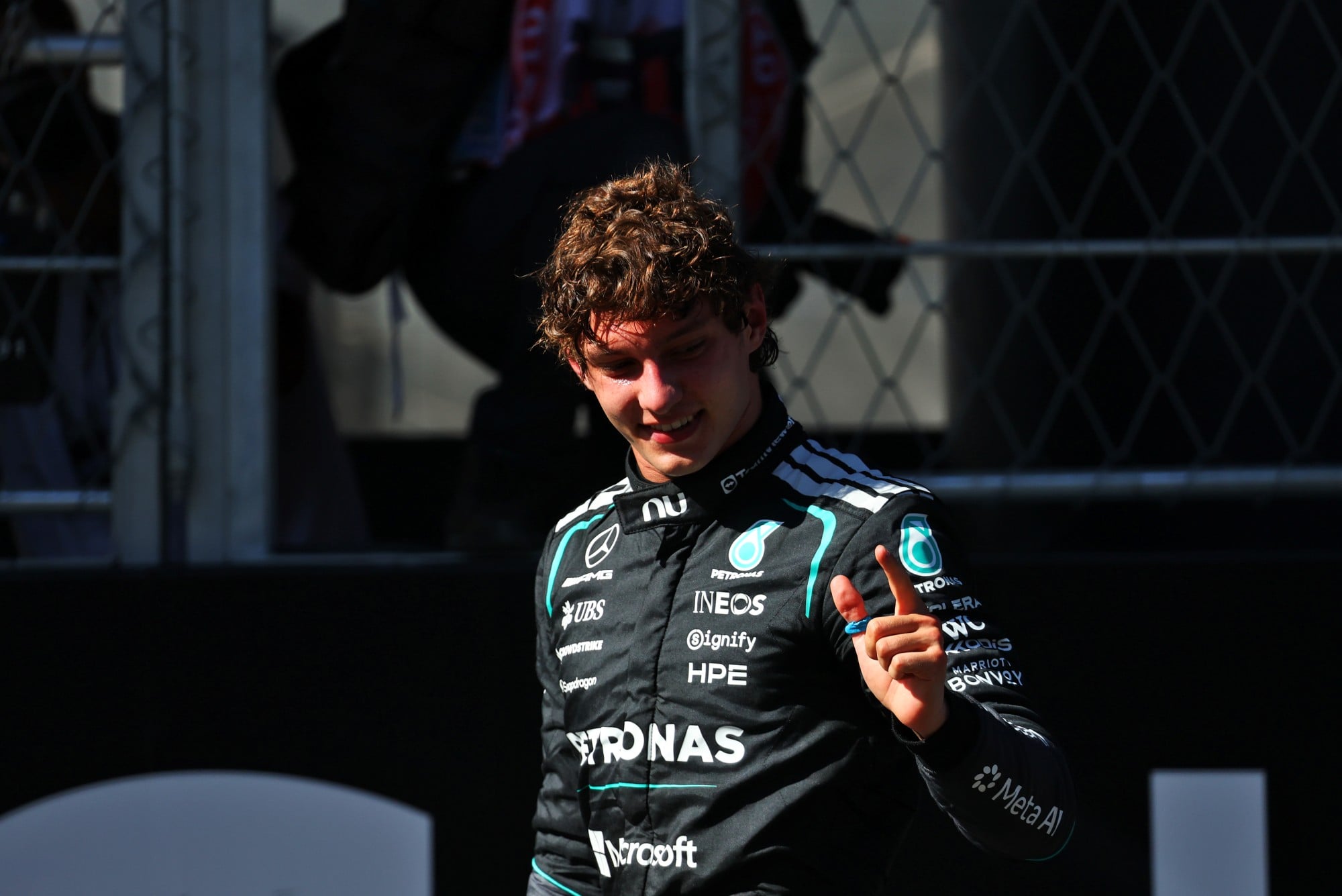 F1: Confira as imagens do GP da Espanha 2026, no Madring Race winner Andrea Kimi Antonelli (ITA) Mercedes AMG Formula One Team celebrates in parc ferme.