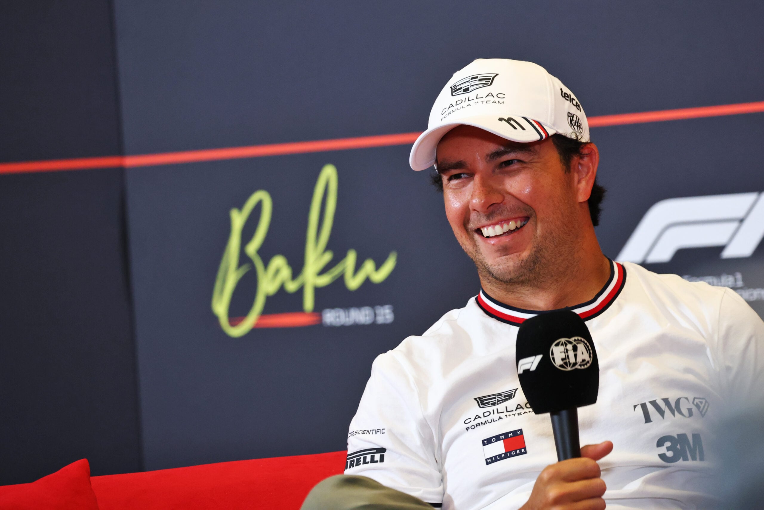 F1: Perez vai alcançar marca histórica no GP do México Sergio Perez (MEX) Cadillac Formula 1 Team in the FIA Press Conference.